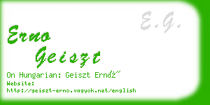 erno geiszt business card